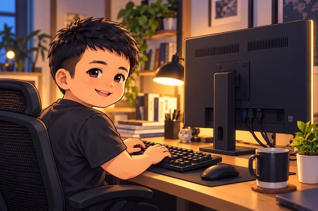 I work with the computer in the back.